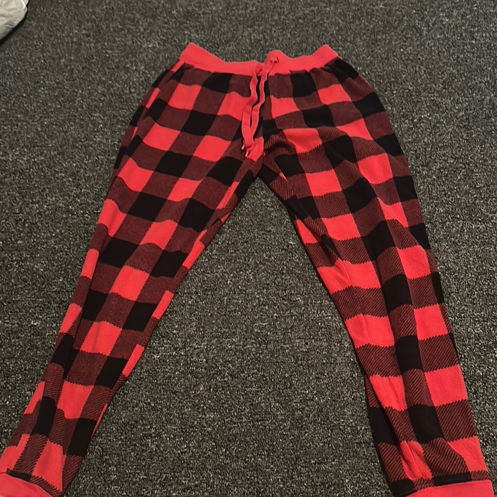 Kids Red and Black Plaid Pajama Pants